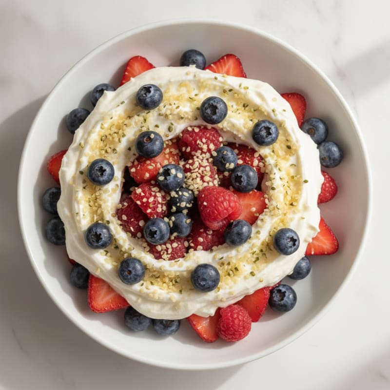 Greek Yogurt Protein Parfait with Mixed Berries