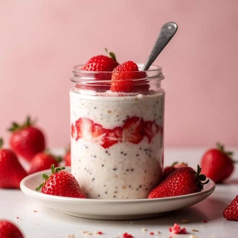 Creamy Strawberry Vanilla Overnight Oats