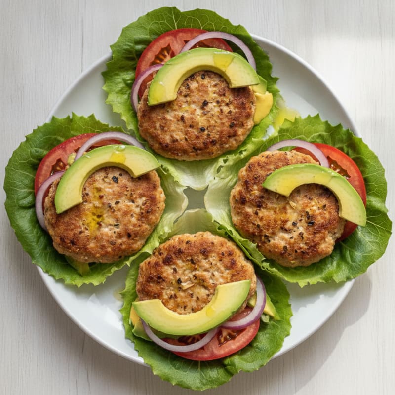 Grilled Chicken Burger Lettuce Wraps