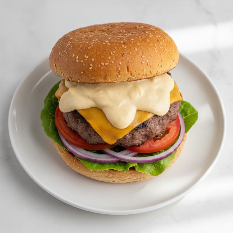 Classic Beef Cheeseburger with Secret Sauce