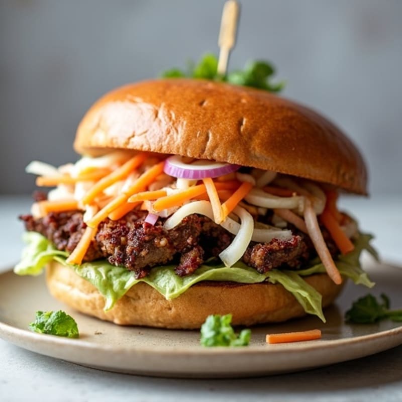 Lean Smoky Brisket Sandwich with Crunchy Cabbage Slaw