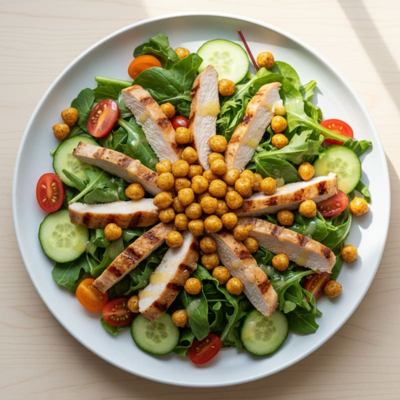 Grilled Turkey Breast Salad with Crunchy Chickpeas