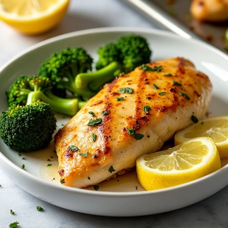 Sheet Pan Lemon Garlic Chicken and Crispy Broccoli