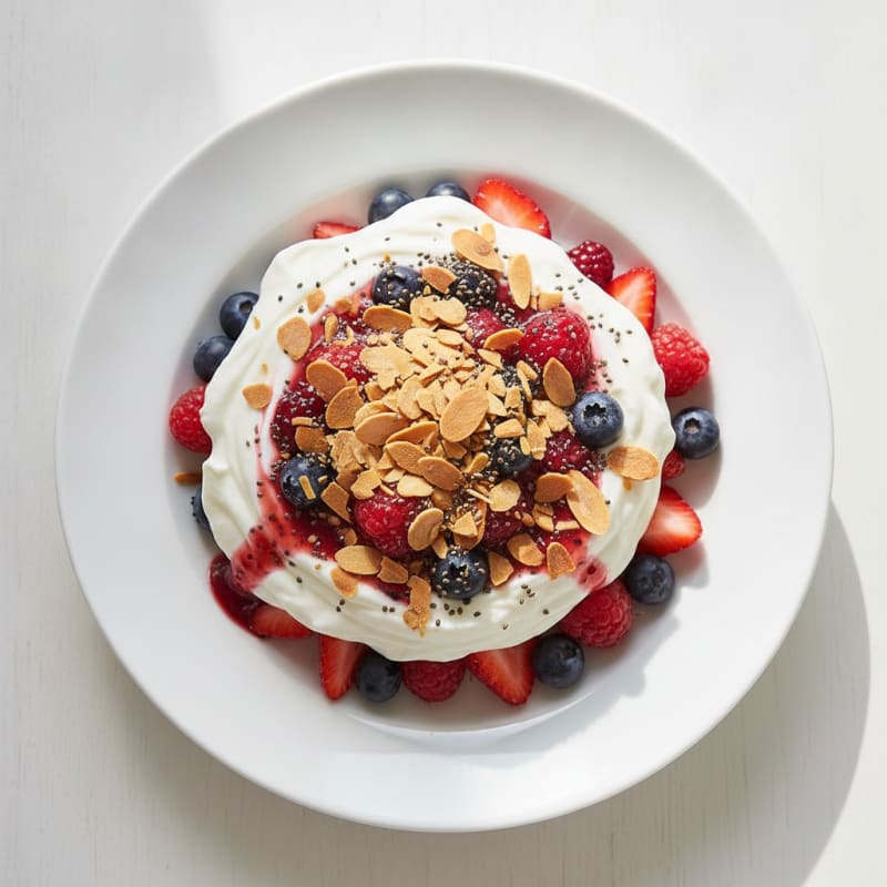 Greek Yogurt Protein Parfait with Mixed Berries