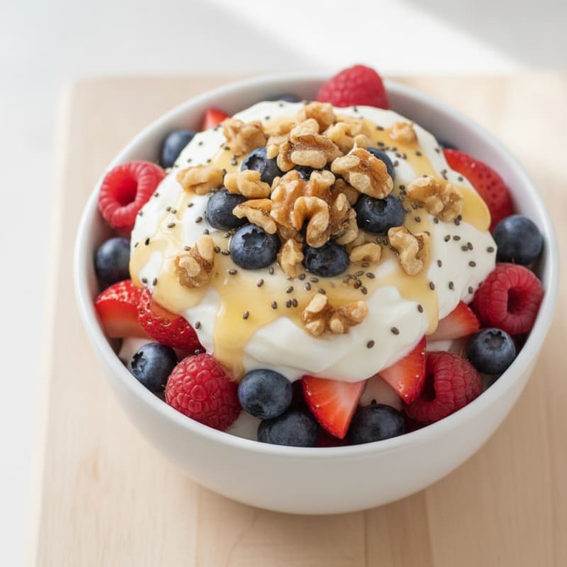 Creamy Greek Yogurt Protein Parfait with Mixed Berries
