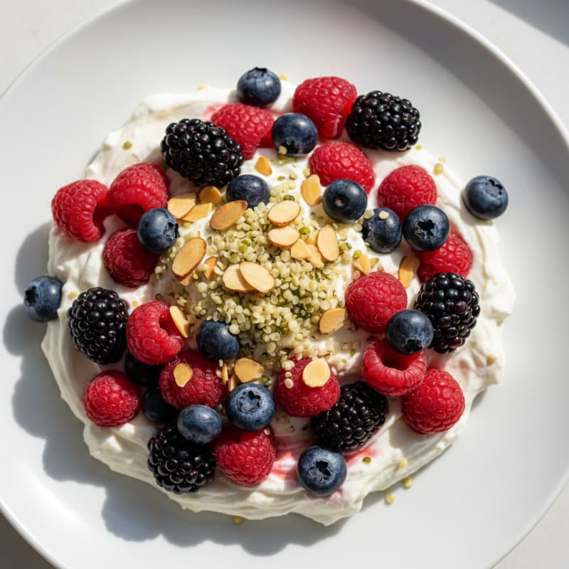 Greek Yogurt Protein Parfait with Mixed Berries