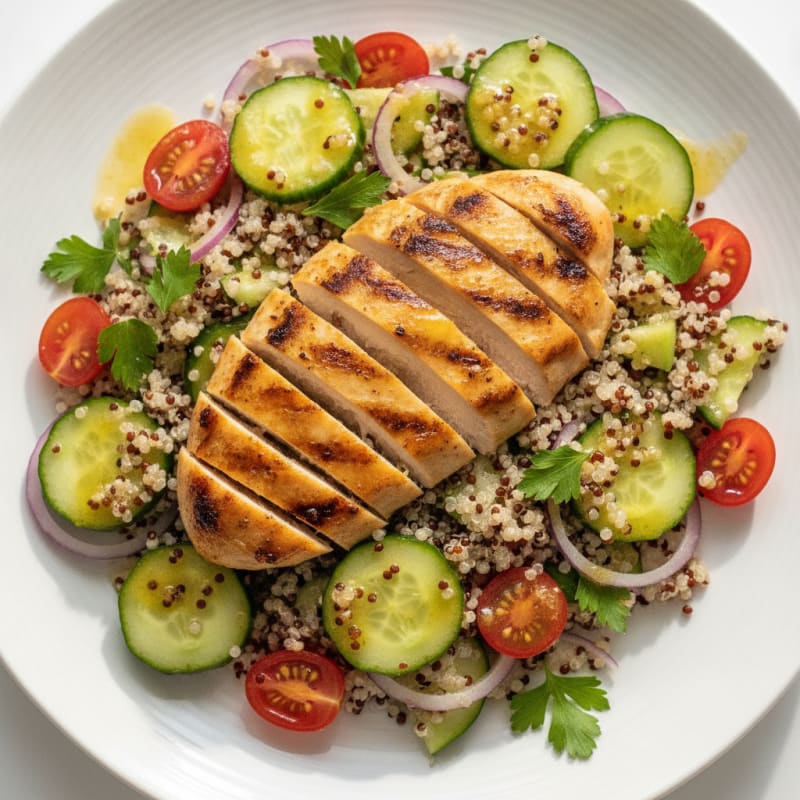 Grilled Chicken and Quinoa Salad with Lemon Vinaigrette