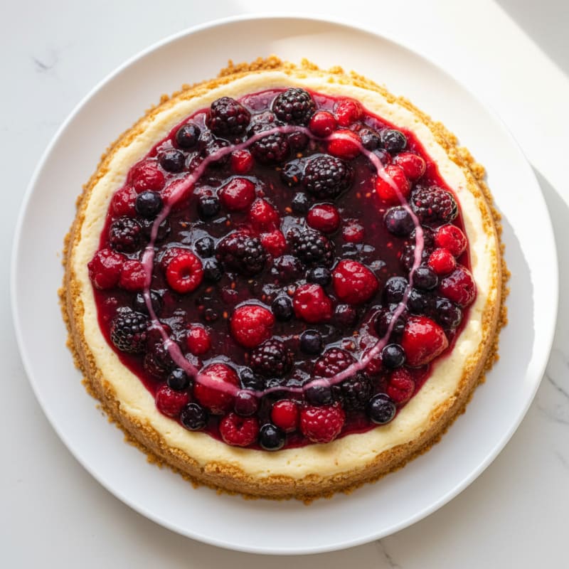 Creamy Protein Cheesecake with Mixed Berries