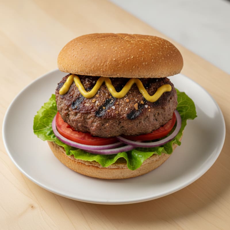 Lean Beef Burger with Toasted Bun