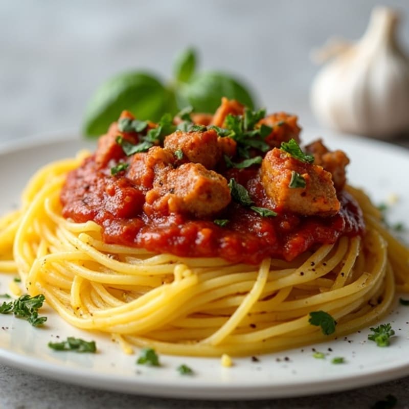 Herb-Seasoned Turkey Marinara over Roasted Spaghetti Squash