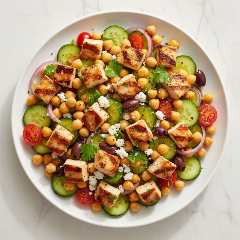Chicken and Chickpea Mediterranean Salad