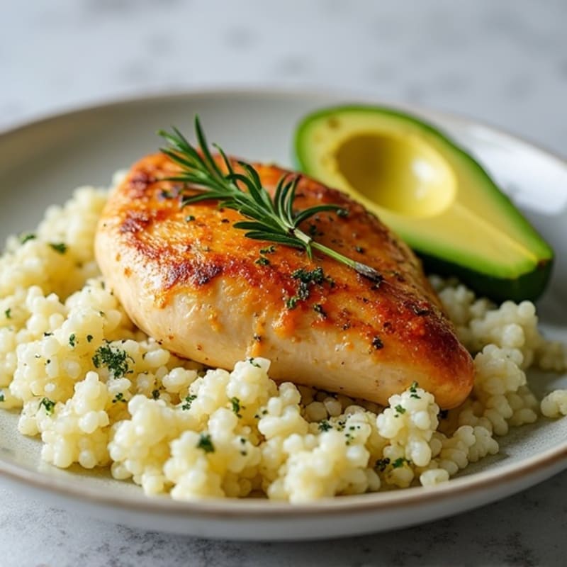 Herb-Roasted Chicken with Cauliflower Rice