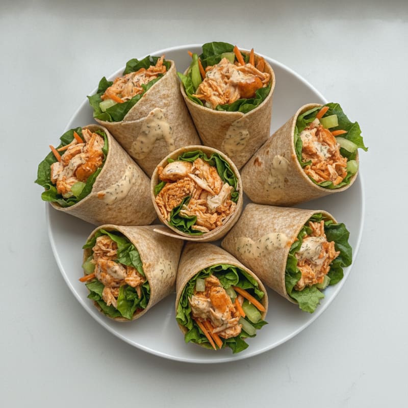 Buffalo Ranch Chicken Salad Wraps