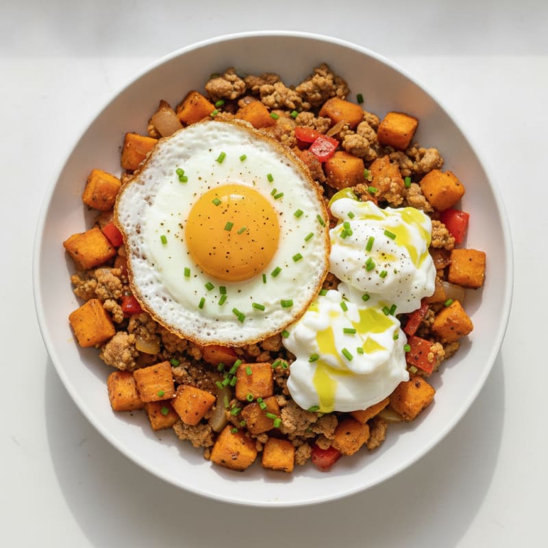 Sweet Potato and Egg Breakfast Hash