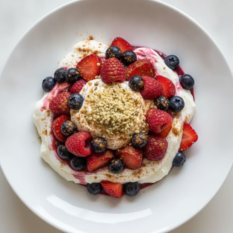 Greek Yogurt Protein Parfait with Mixed Fruit