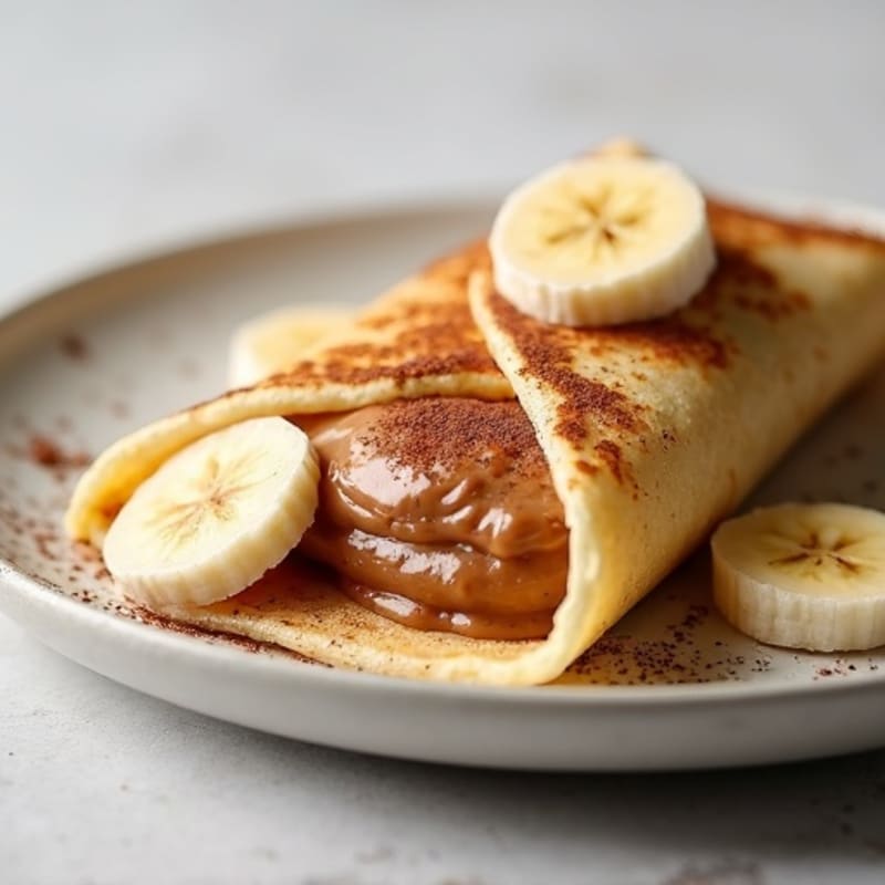Fluffy Protein Crepes with Creamy Banana Cocoa-Hazelnut Filling