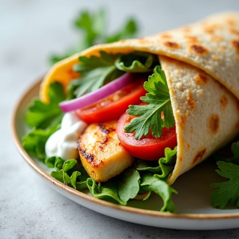 Zesty Herb Grilled Chicken Wrap with Fresh Greens