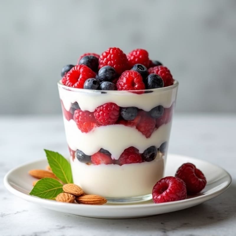 Greek Yogurt Protein Parfait with Mixed Berries