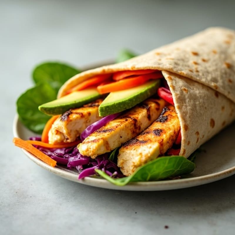 Fresh Grilled Chicken and Crunchy Veggie Wrap