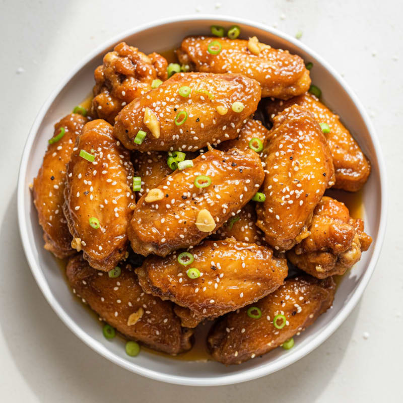 Crispy Honey-Garlic Chicken Wings