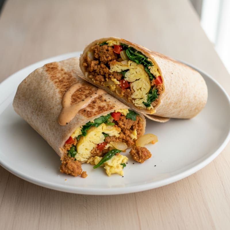 Hearty Chorizo and Egg Breakfast Burrito