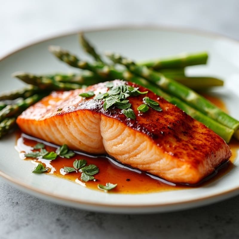 Teriyaki Glazed Salmon with Roasted Asparagus