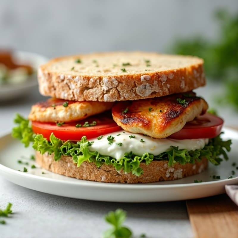 Herb-Roasted Chicken and Greek Yogurt Salad Sandwich