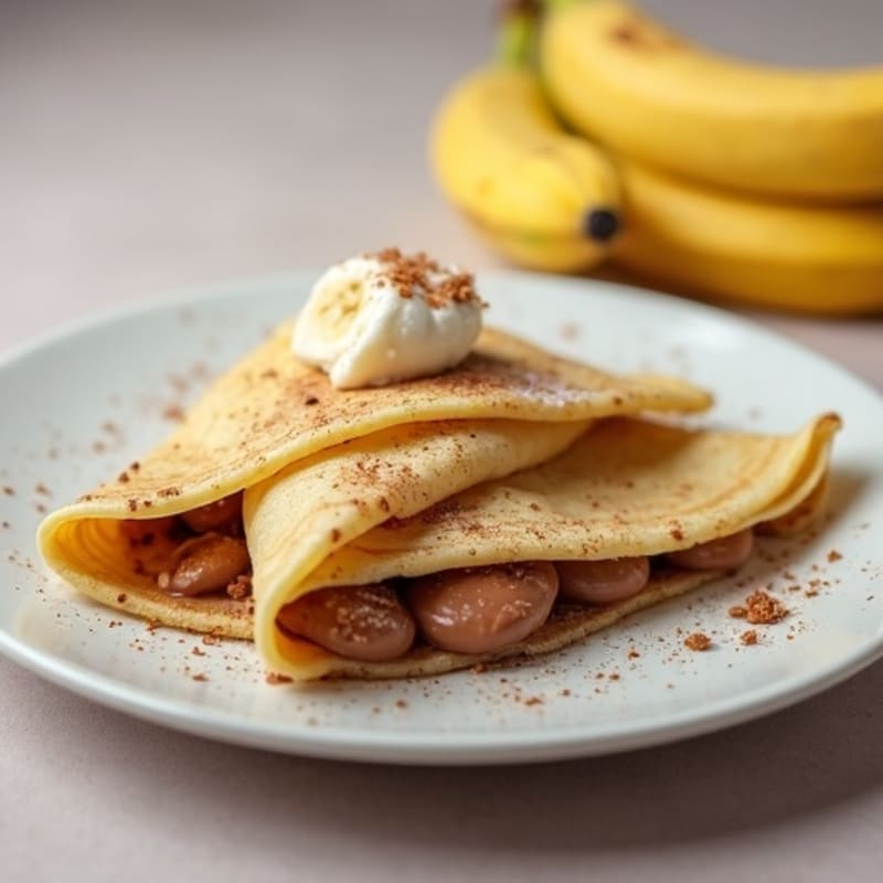 Wholesome Banana Crepes with Creamy Chocolate-Hazelnut Filling