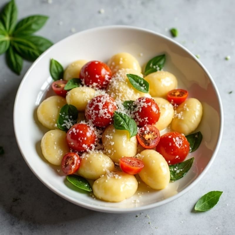 Creamy Ricotta Gnocchi with Herb-Roasted Tomatoes