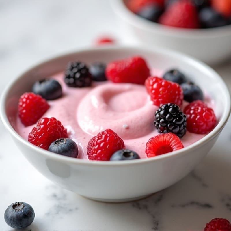 Silky Greek Yogurt Protein Mousse with Mixed Berries