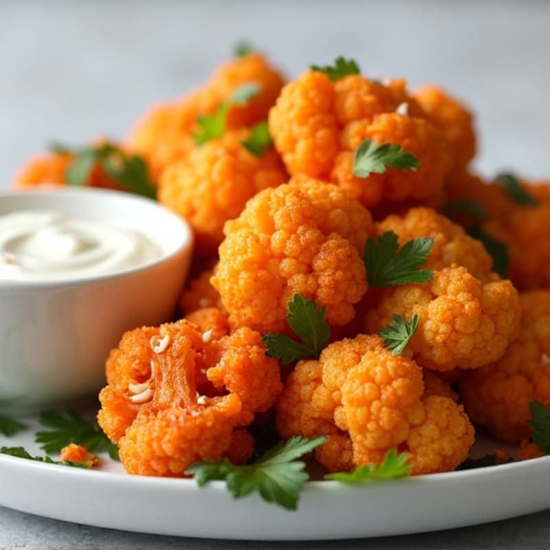 Crispy Buffalo Roasted Cauliflower Bites