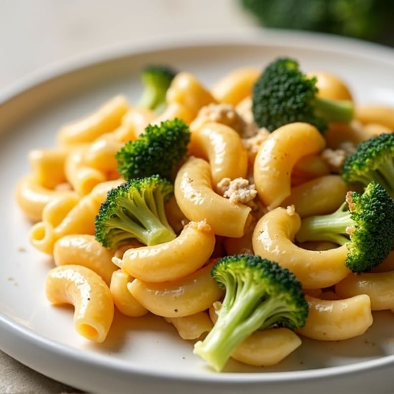 Healthy Baked Mac and Cheese with Chicken and Broccoli