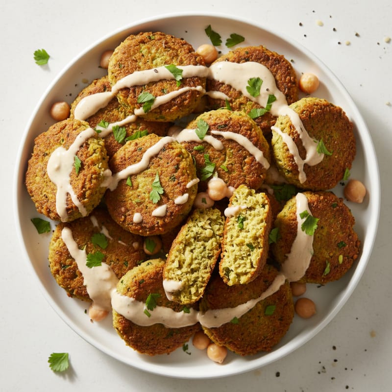 Crispy Falafel with Zesty Tahini Sauce