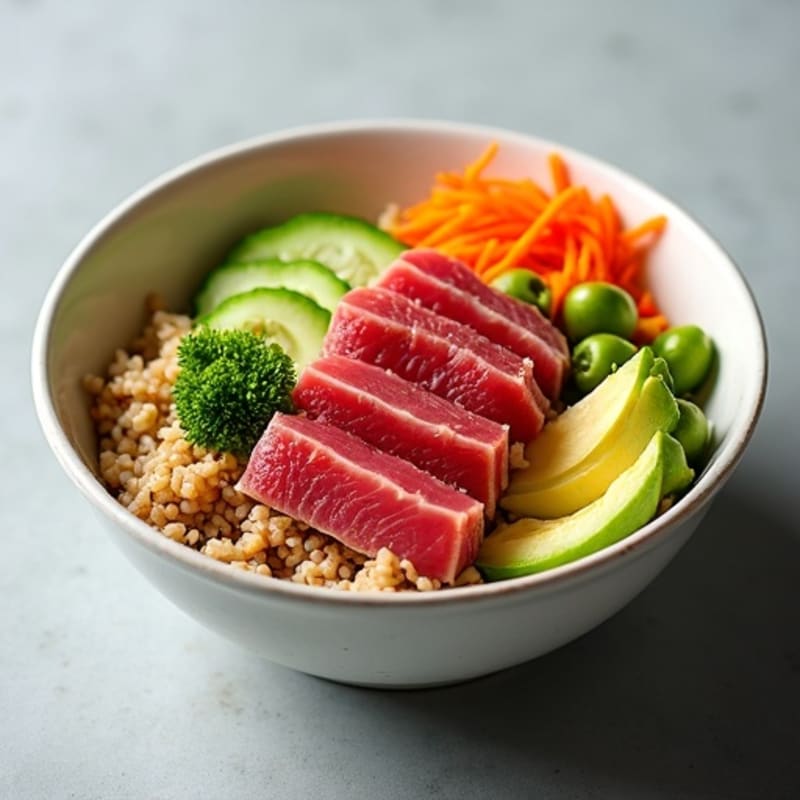 Fresh Tuna Poke Bowl with Crunchy Vegetables