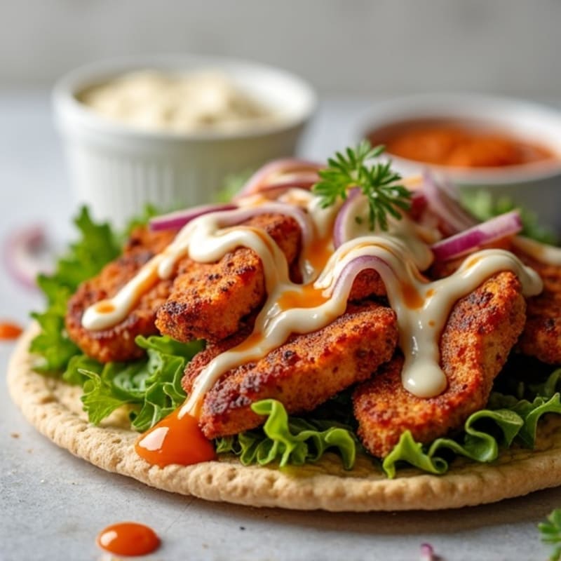 Crispy BBQ Ranch Chicken Flatbread