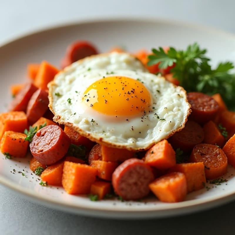 Crispy Sweet Potato and Egg Hash