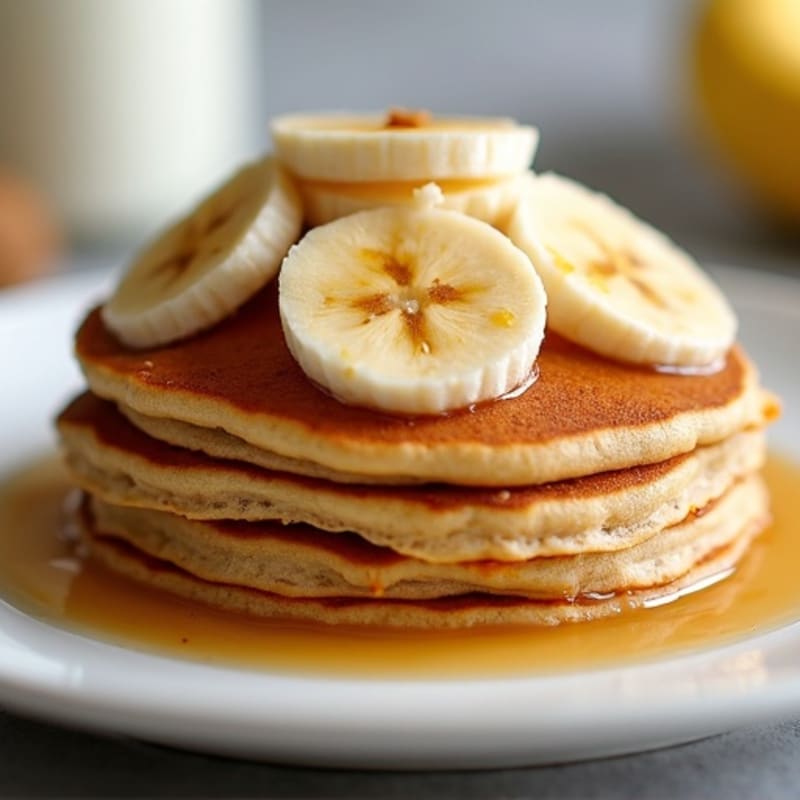 Fluffy Protein Pancakes with Warm Caramelized Bananas