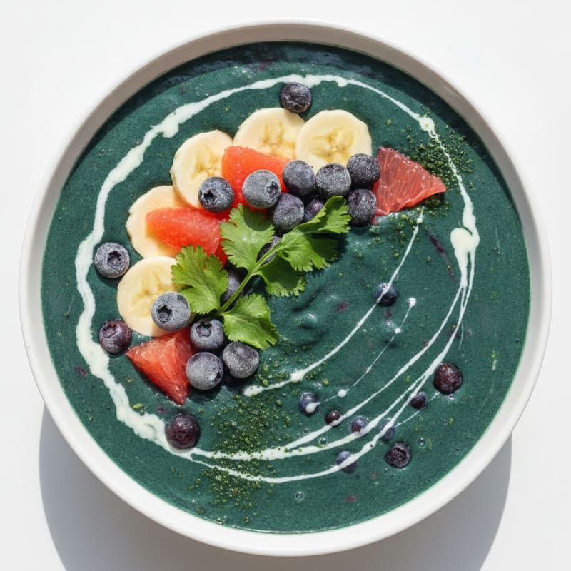 Wild Blueberry Spirulina Smoothie with Cilantro