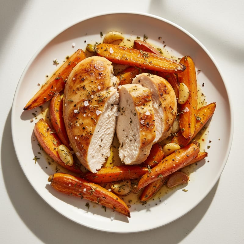 Garlic Herb Roasted Chicken with Root Vegetables