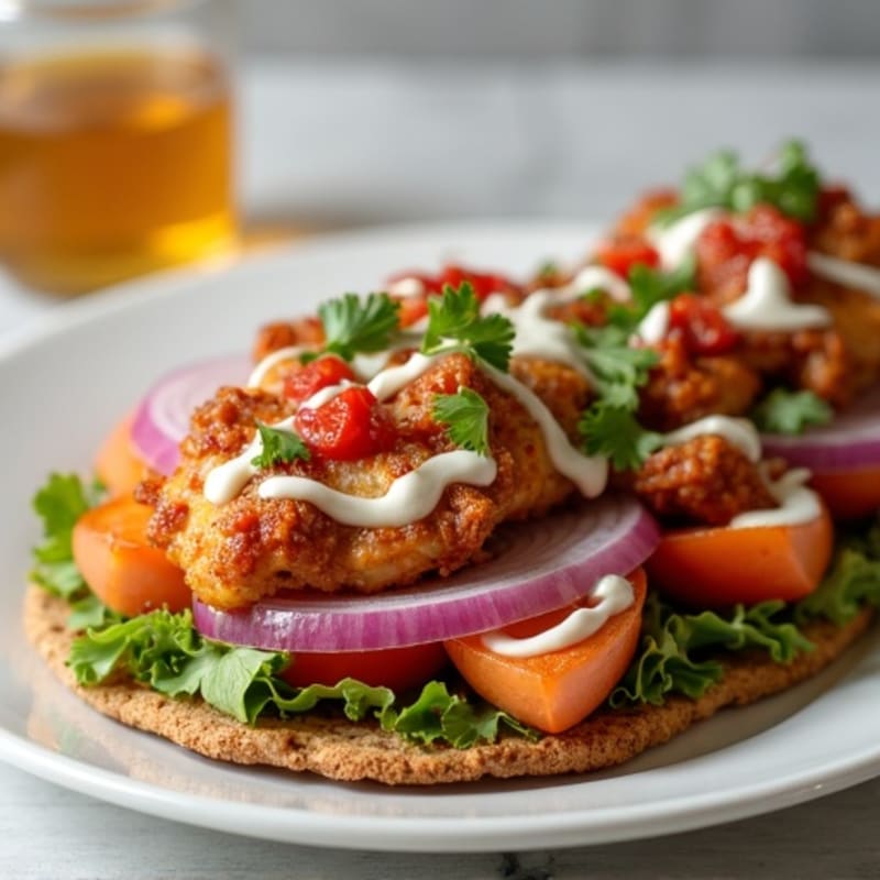 Crispy BBQ Ranch Chicken Flatbread