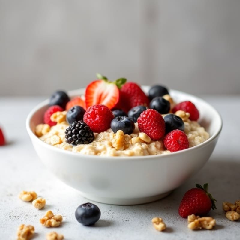 Protein-Packed Creamy Oatmeal with Berries and Nuts