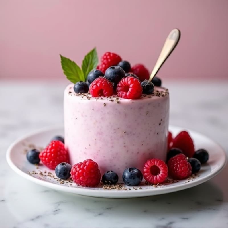 Greek Yogurt Protein Mousse with Mixed Berries
