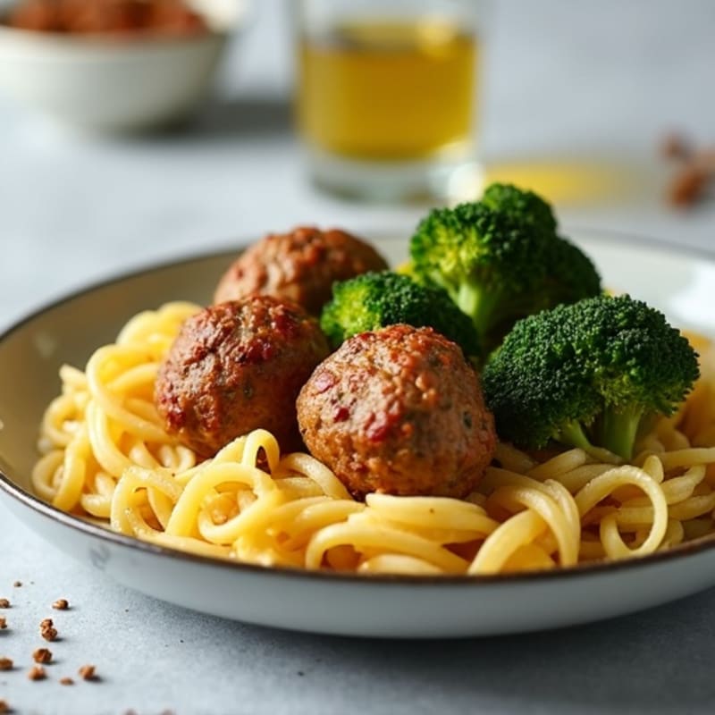 Lean Turkey Meatballs with Crispy Roasted Broccoli