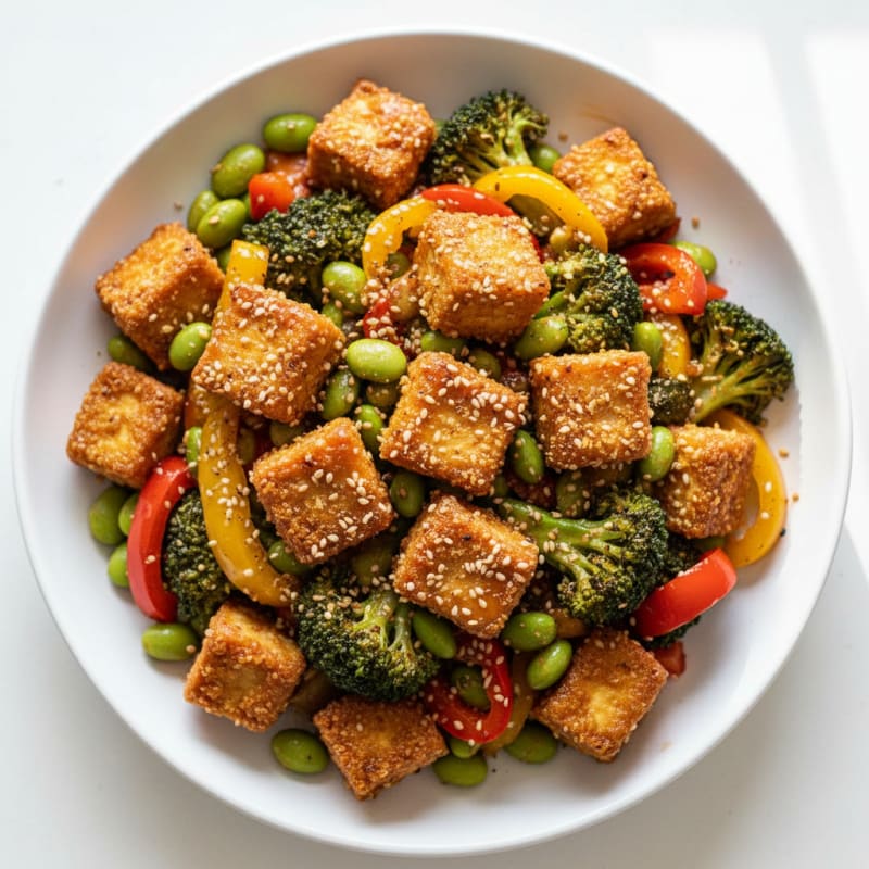 Crispy Sesame Tofu Stir-Fry