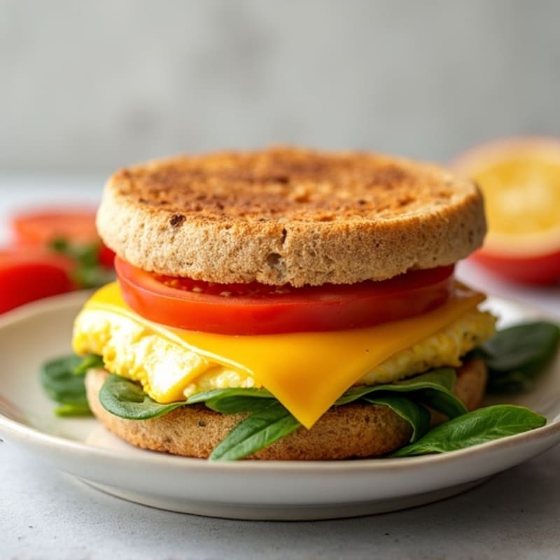 Fluffy Egg White and Cheesy Breakfast Sandwich
