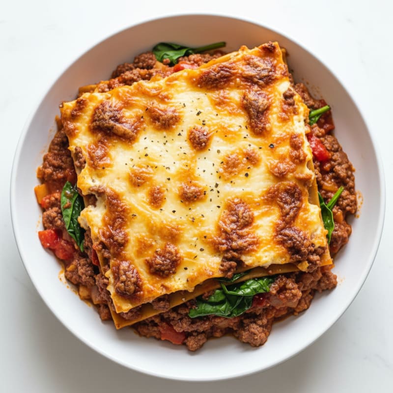 Creamy Baked Lasagna with Rich Bolognese