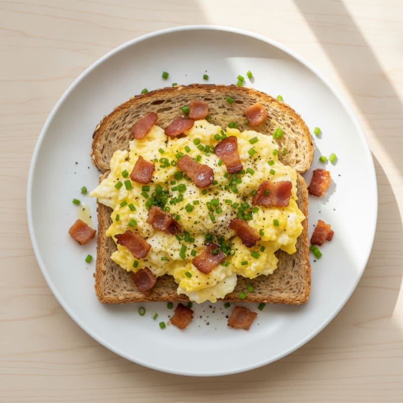 Turkey Bacon & Egg White Toast