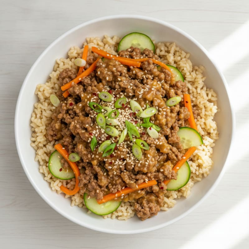 Ground Beef Bulgogi Rice Bowl