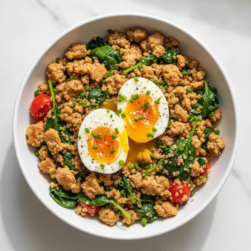 Savory Ground Turkey and Quinoa Breakfast Bowl