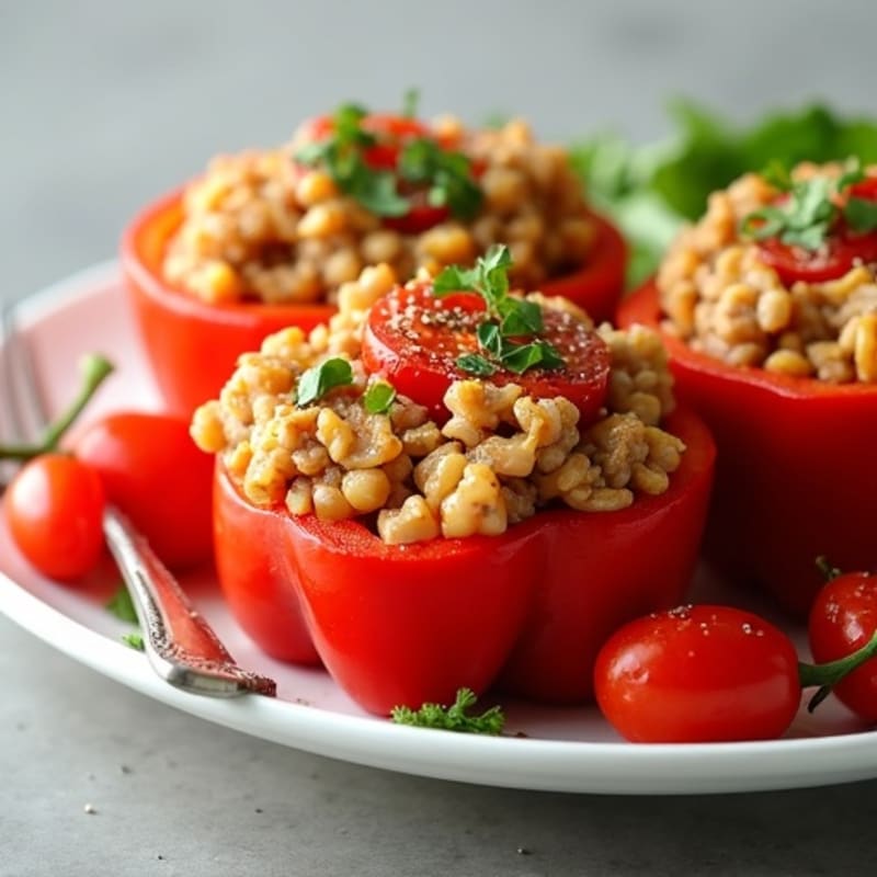 Baked Lean Ground Turkey Stuffed Bell Peppers
